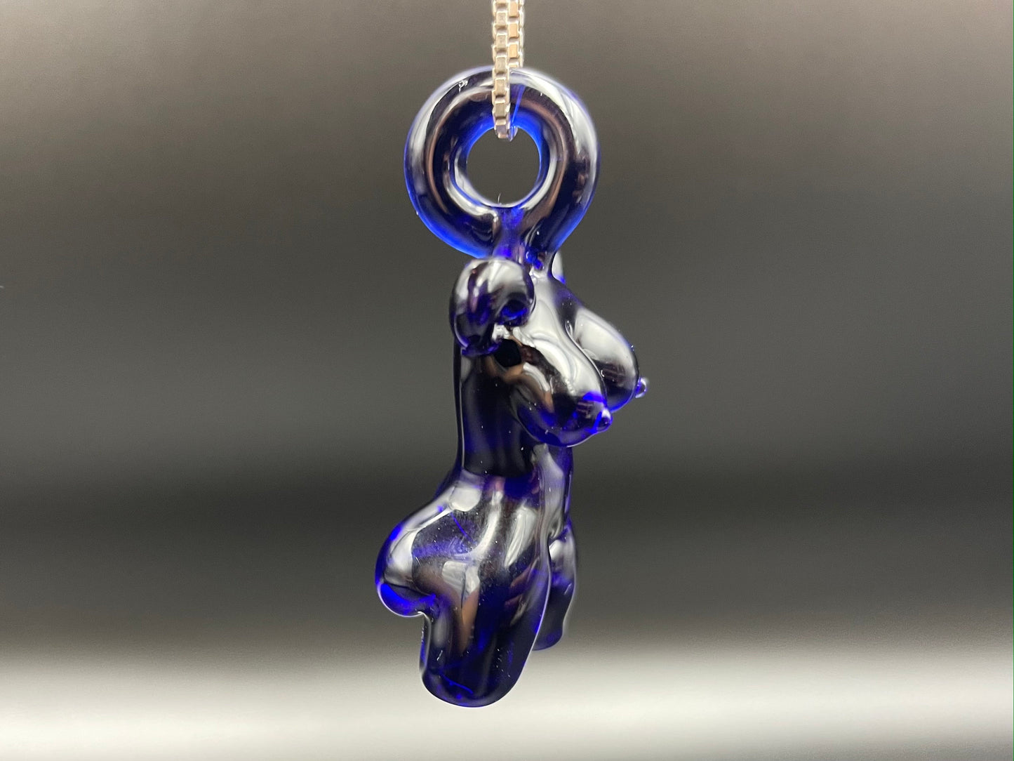 Glass Babe Pendant / Deep Blue Babe / Hand Blown Glass Babe Pendant / Glass Blown Babe Pendant / Sexy Pendant / Elegant Glass Pendant