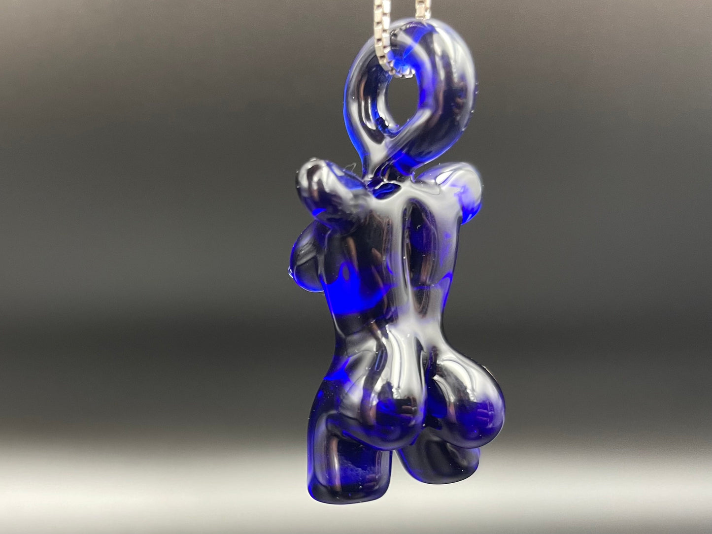 Glass Babe Pendant / Deep Blue Babe / Hand Blown Glass Babe Pendant / Glass Blown Babe Pendant / Sexy Pendant / Elegant Glass Pendant
