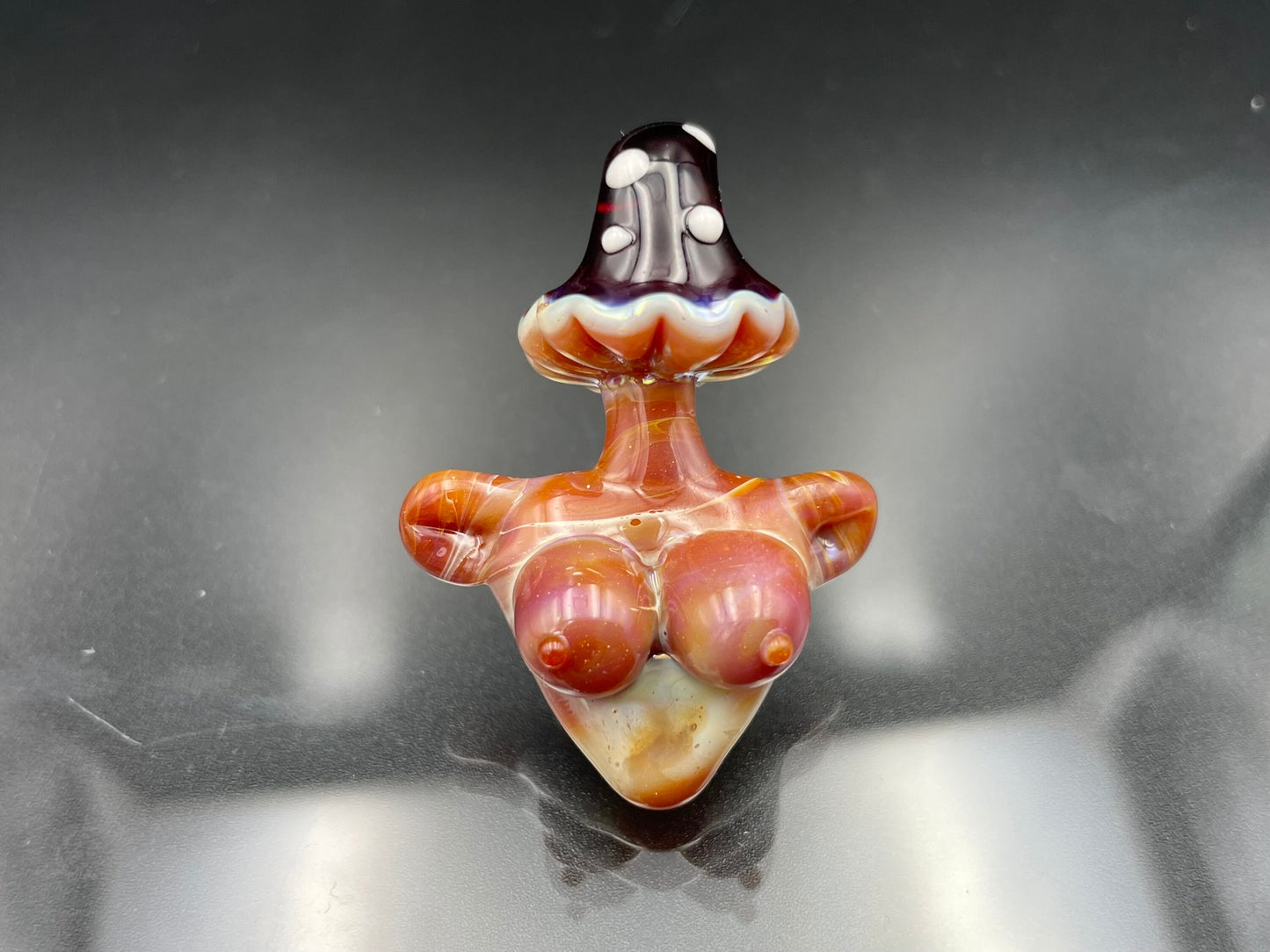 Shroom Head Torso Pendant/ Tiddy Pendant / Glass Mushroom Pendant / Glass Mushroom Boobie Pendant