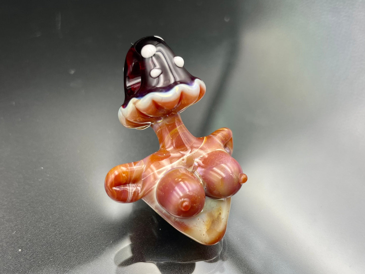Shroom Head Torso Pendant/ Tiddy Pendant / Glass Mushroom Pendant / Glass Mushroom Boobie Pendant