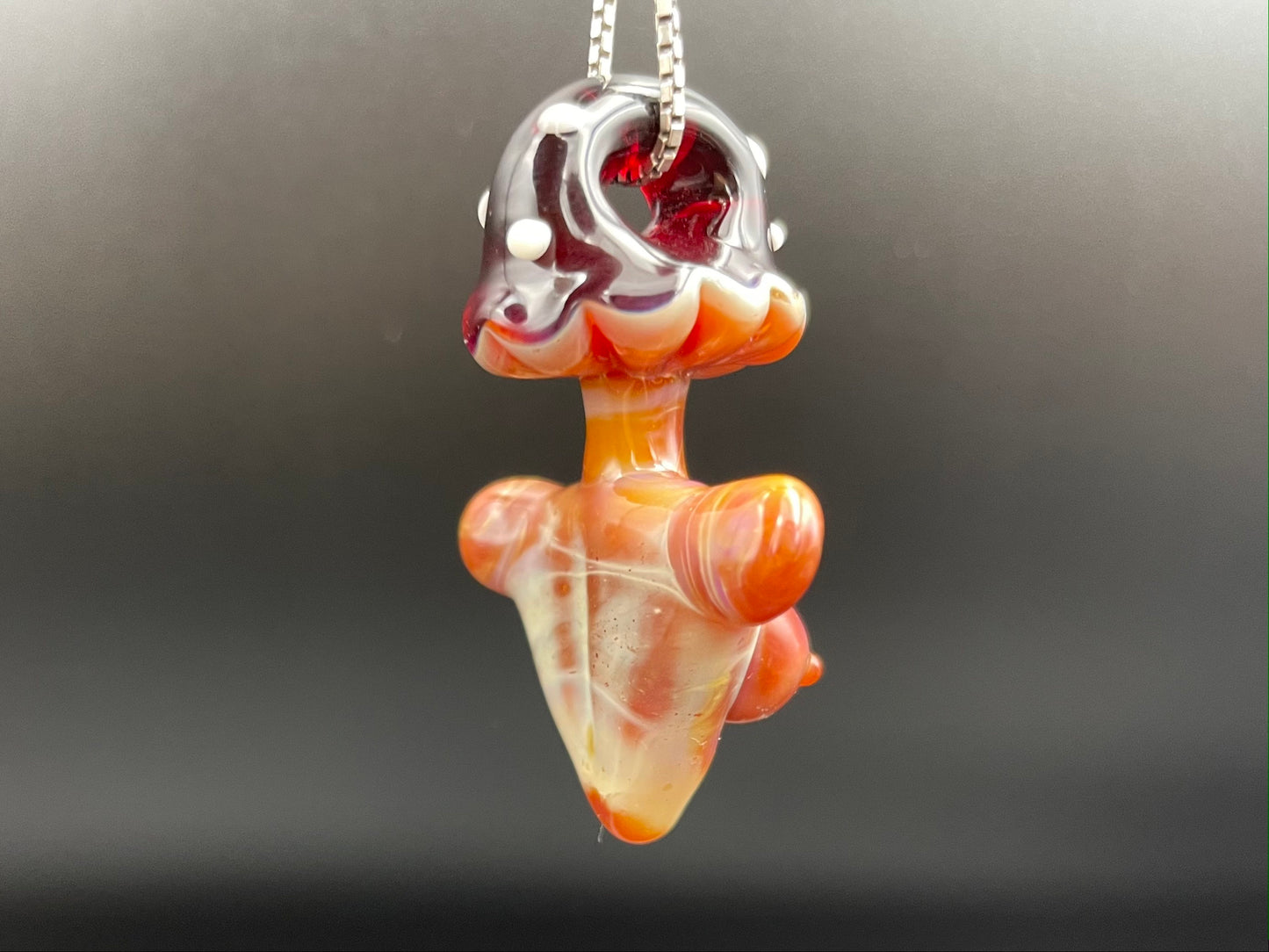 Shroom Head Torso Pendant/ Tiddy Pendant / Glass Mushroom Pendant / Glass Mushroom Boobie Pendant