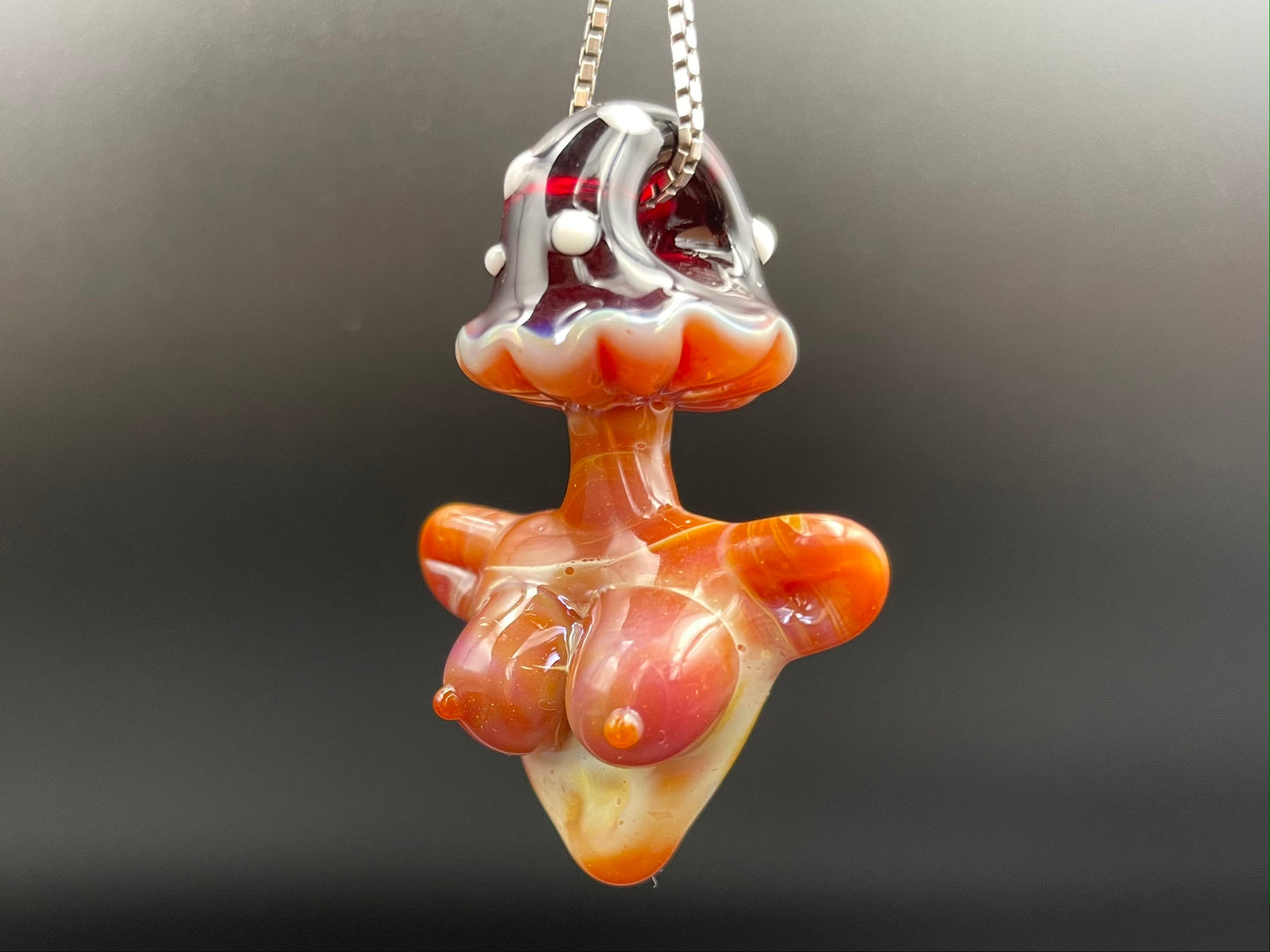 Shroom Head Torso Pendant/ Tiddy Pendant / Glass Mushroom Pendant / Glass Mushroom Boobie Pendant