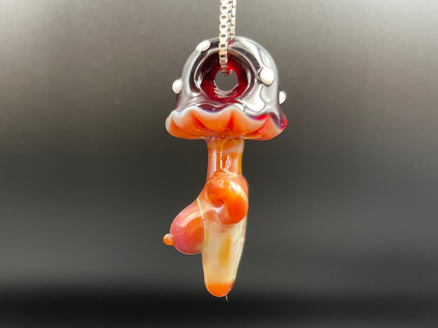 Shroom Head Torso Pendant/ Tiddy Pendant / Glass Mushroom Pendant / Glass Mushroom Boobie Pendant