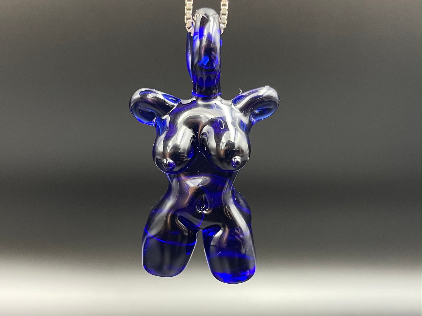 Glass Babe Pendant / Deep Blue Babe / Hand Blown Glass Babe Pendant / Glass Blown Babe Pendant / Sexy Pendant / Elegant Glass Pendant