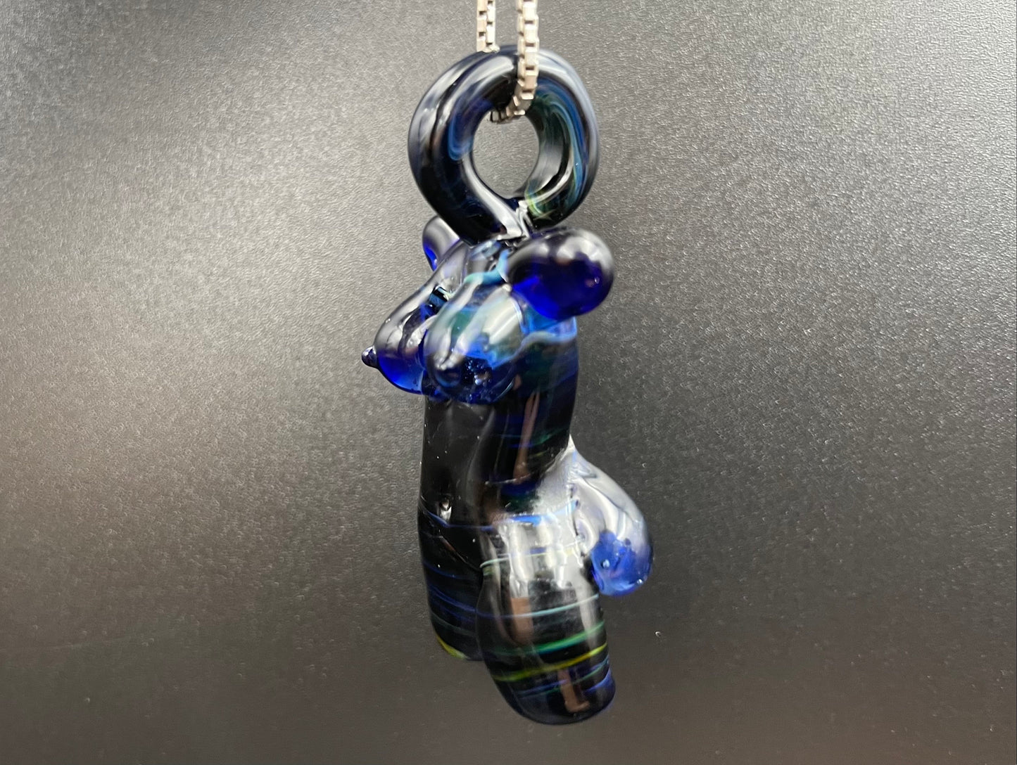 Glass Babe Pendant / Hand Mixed Blue Babe / Hand Blown Glass Babe Pendant / Glass Blown Babe Pendant / Sexy Pendant / Elegant Glass Pendant