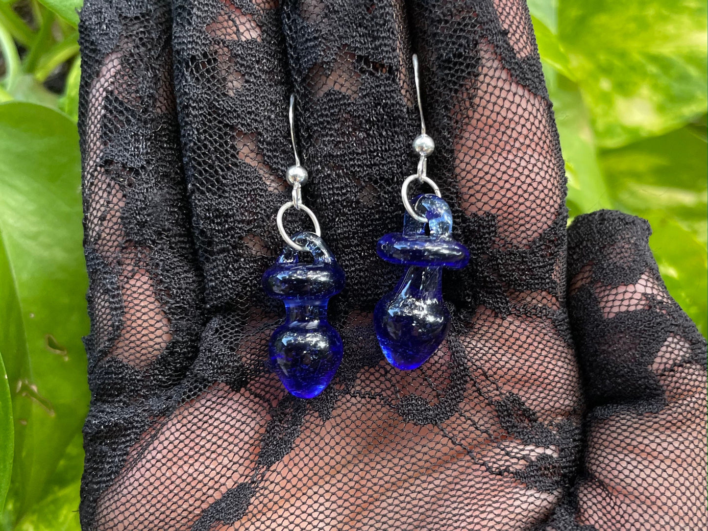 Butt Plug Earrings / US Blown Glass Butt Plug Earrings / Hand Sculpted Glass Kink Earrings / Sex Toy Earrings