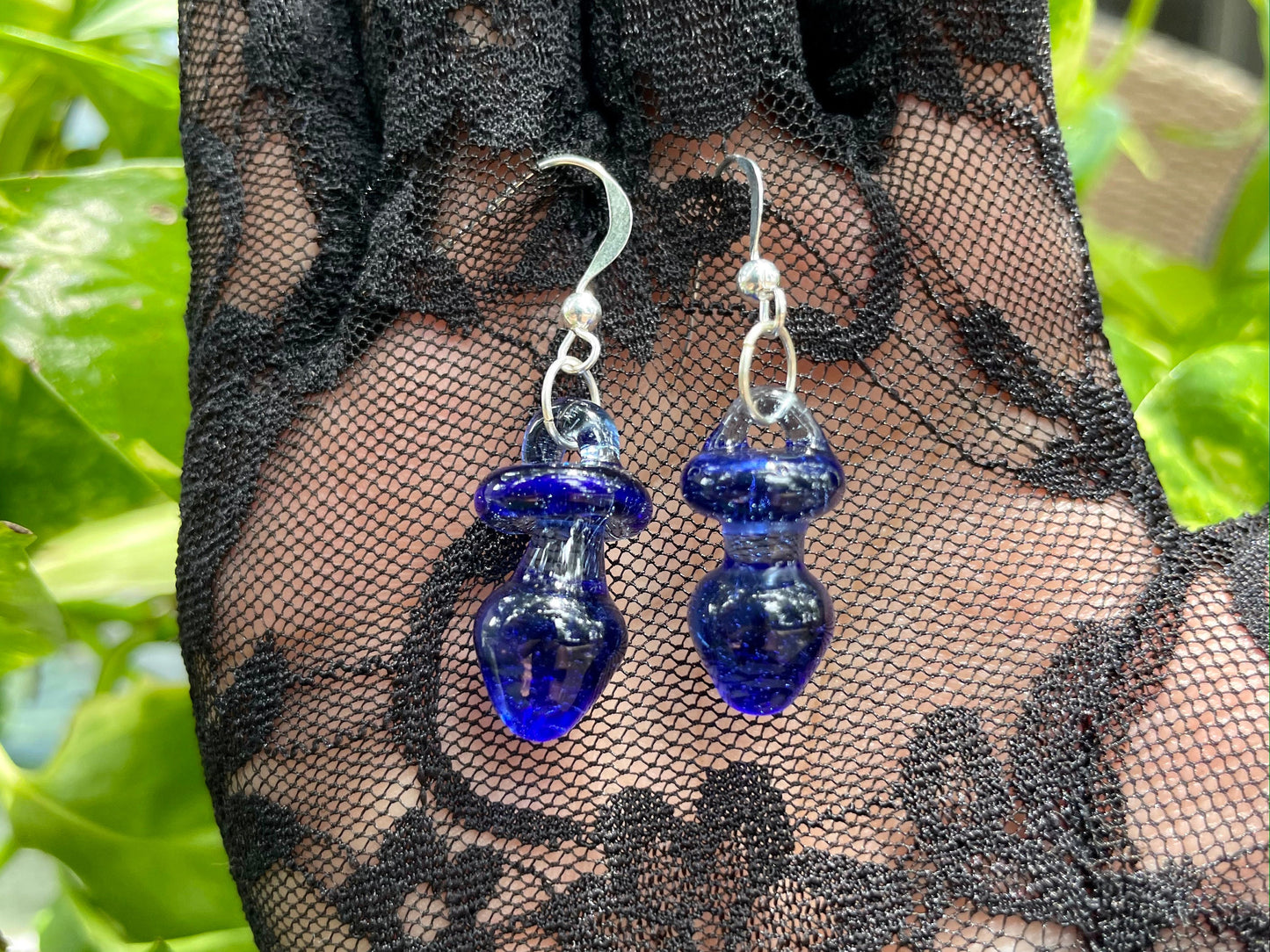 Butt Plug Earrings / US Blown Glass Butt Plug Earrings / Hand Sculpted Glass Kink Earrings / Sex Toy Earrings