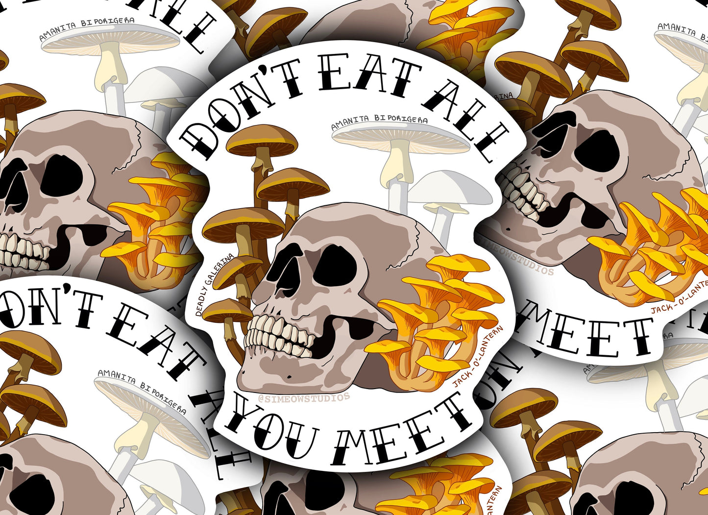 Shroom Light Sticker / Mushroom Sticker / Dont Eat All You Meet Sticker / Skull Shroom Sticker / Deadly Mushroom sticker / Mushroom Hunter