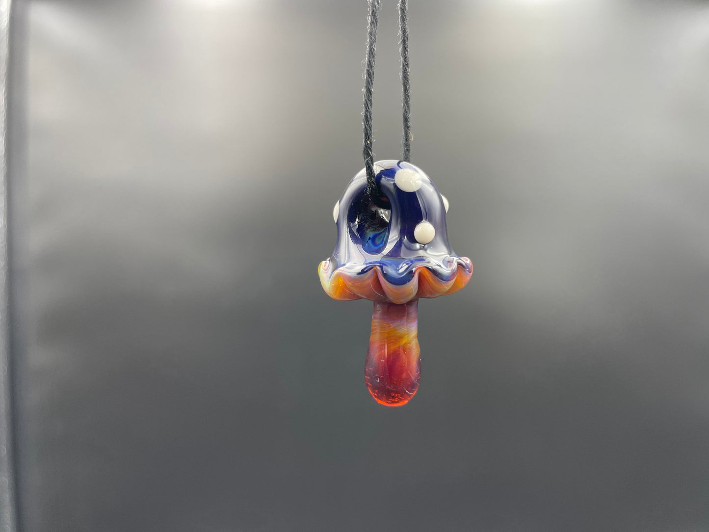 Mushroom Pendant / Shroom pendant / Hand Sculpted Glass Mushroom Necklace / Purple Glass Shroom Pendant