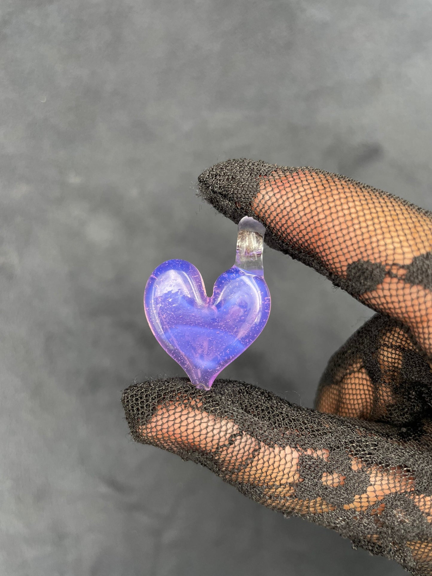 Glass Heart Pendant / Heart Necklace / Hand Made Glass / Affordable Inexpensive Gift / Cute Jewelry / Tiny Heart charm / Car Charm