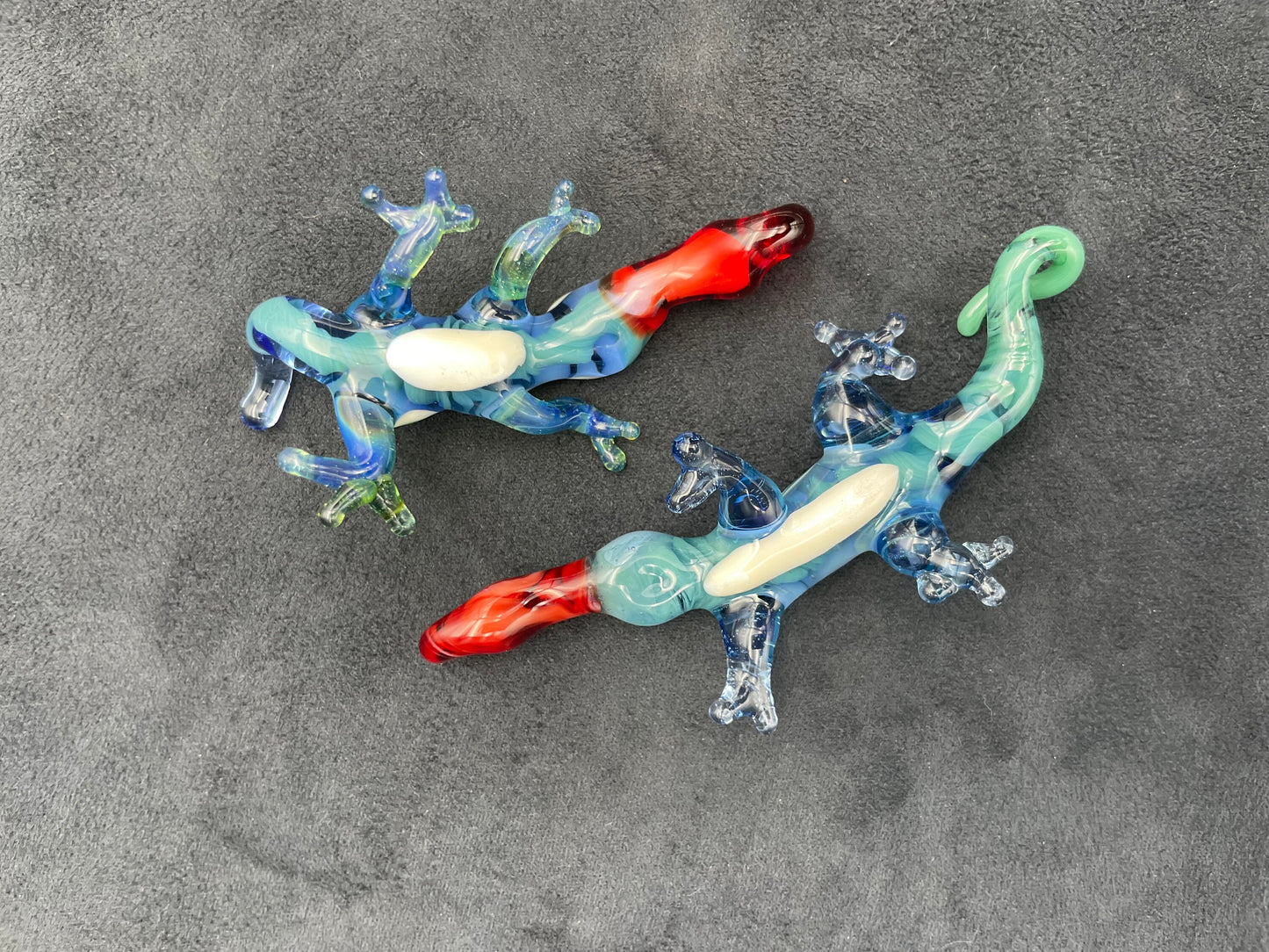 Glass Lizard Pendant / Hand Sculpted Lizard / Queer Lizzy the Lizard Pendant / Lizard Necklace / Lizard Ornament / Reptile Necklace