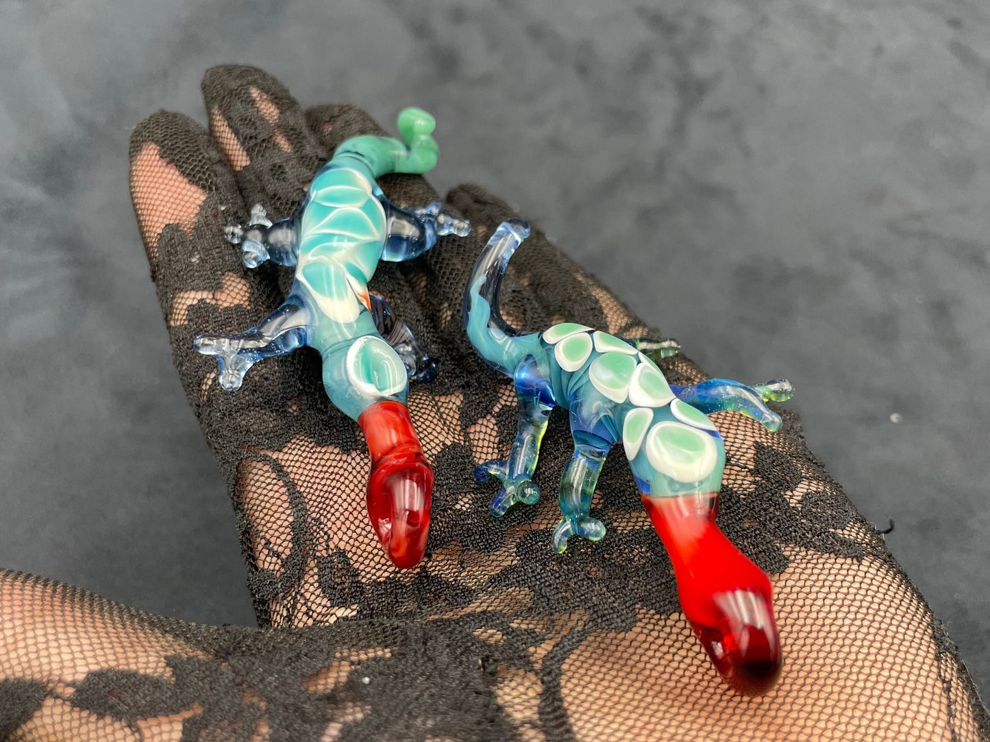 Glass Lizard Pendant / Hand Sculpted Lizard / Queer Lizzy the Lizard Pendant / Lizard Necklace / Lizard Ornament / Reptile Necklace