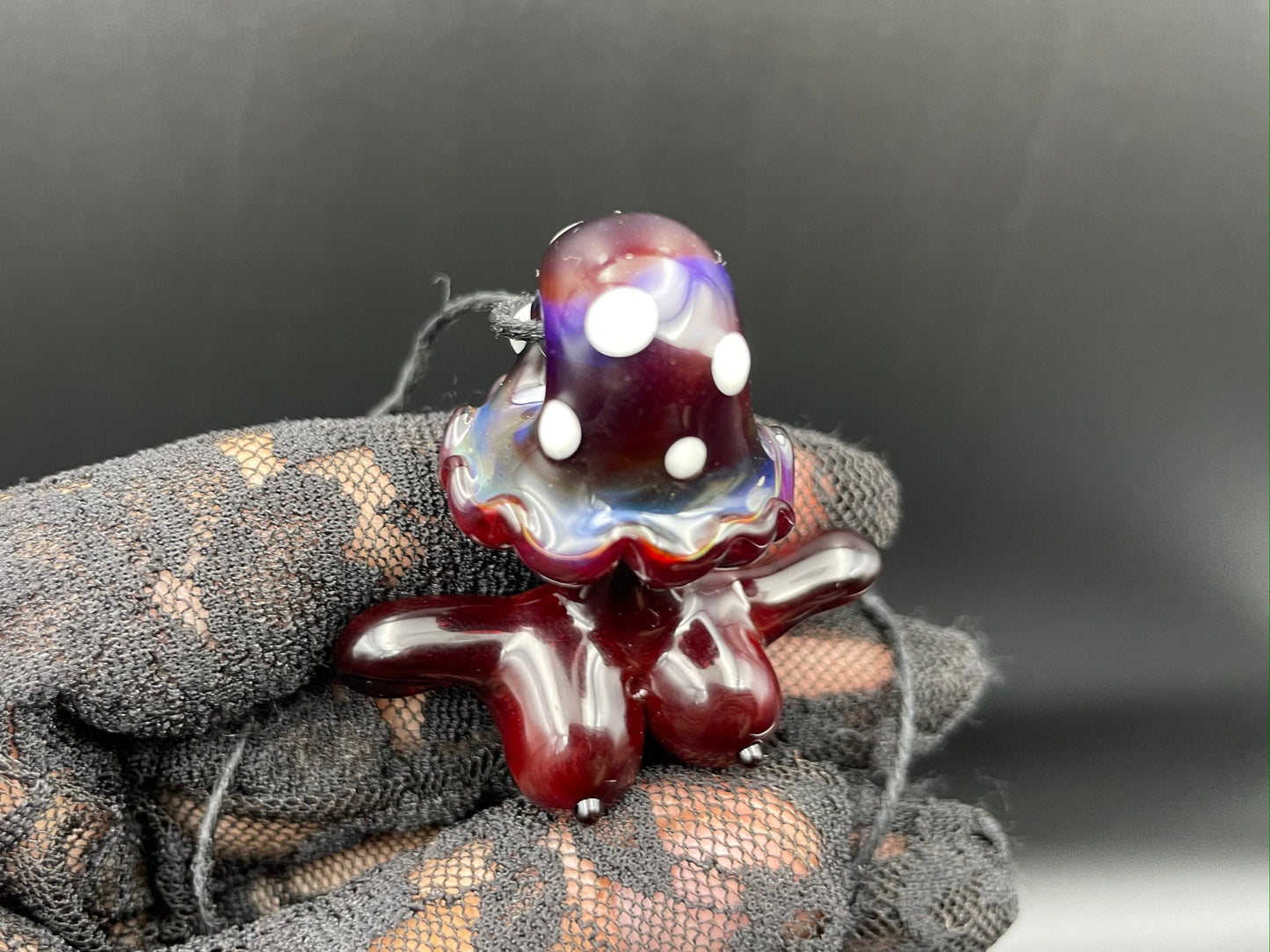Shroom Head Torso Pendant/ Tiddy Pendant / Glass Mushroom Pendant / Glass Mushroom Boobie Pendant
