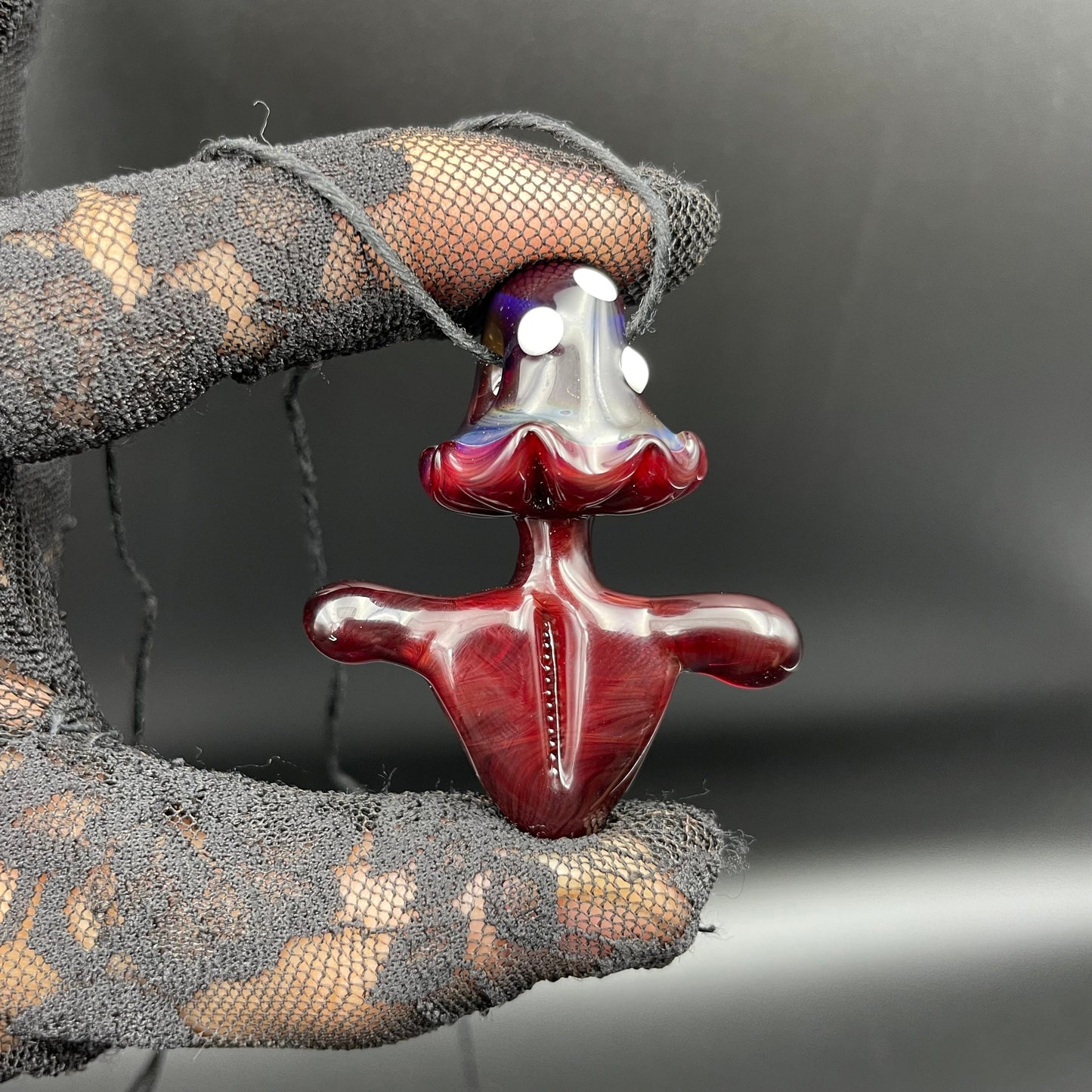 Shroom Head Torso Pendant/ Tiddy Pendant / Glass Mushroom Pendant / Glass Mushroom Boobie Pendant