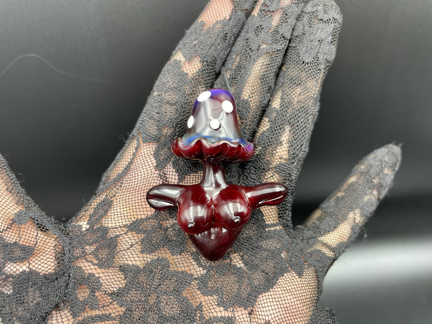 Shroom Head Torso Pendant/ Tiddy Pendant / Glass Mushroom Pendant / Glass Mushroom Boobie Pendant