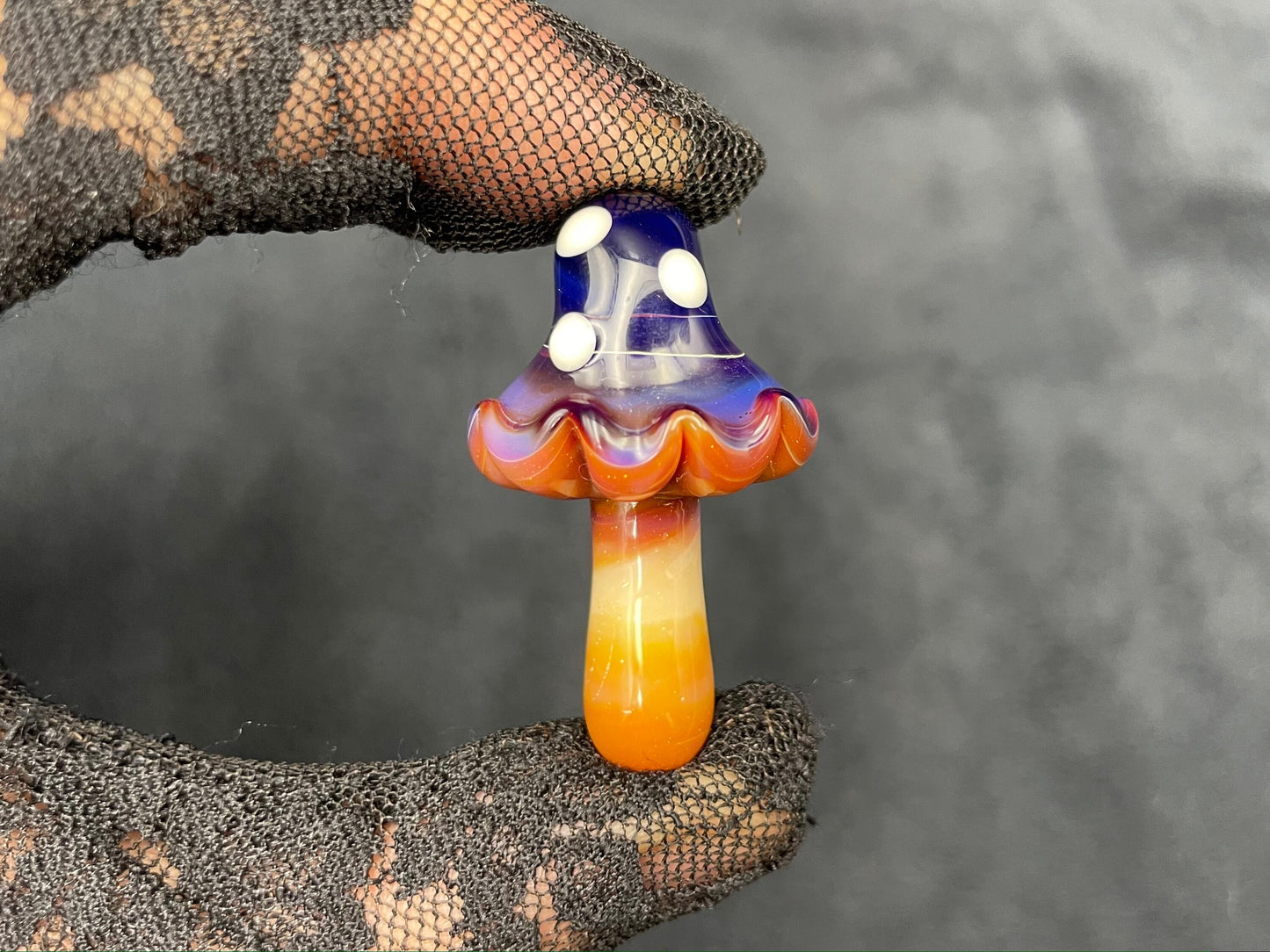 Purple Mushroom Pendant/ Shroom pendant / Hand Sculpted Glass Mushroom Necklace / Purple Glass Shroom Pendant