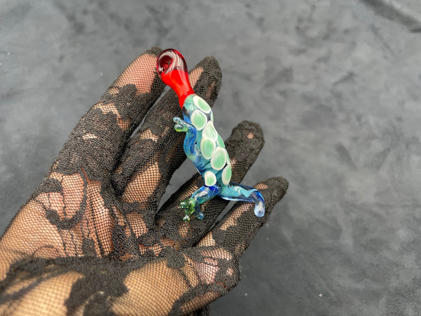 Glass Lizard Pendant / Hand Sculpted Lizard / Queer Lizzy the Lizard Pendant / Lizard Necklace / Lizard Ornament / Reptile Necklace
