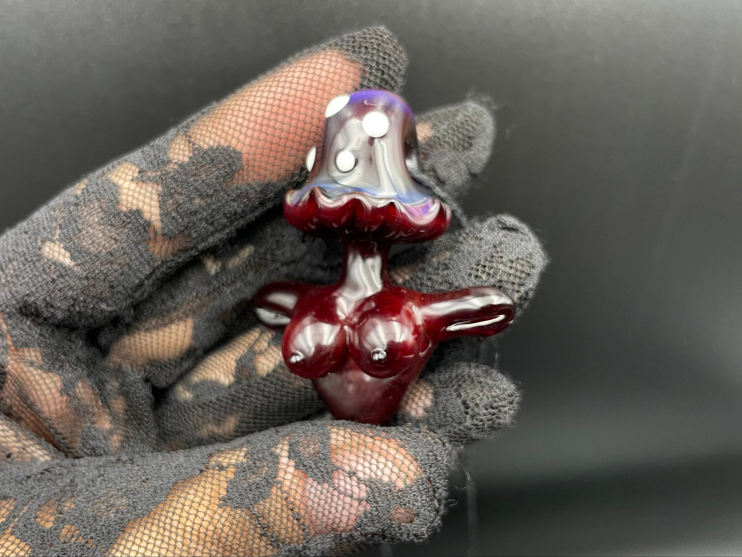 Shroom Head Torso Pendant/ Tiddy Pendant / Glass Mushroom Pendant / Glass Mushroom Boobie Pendant