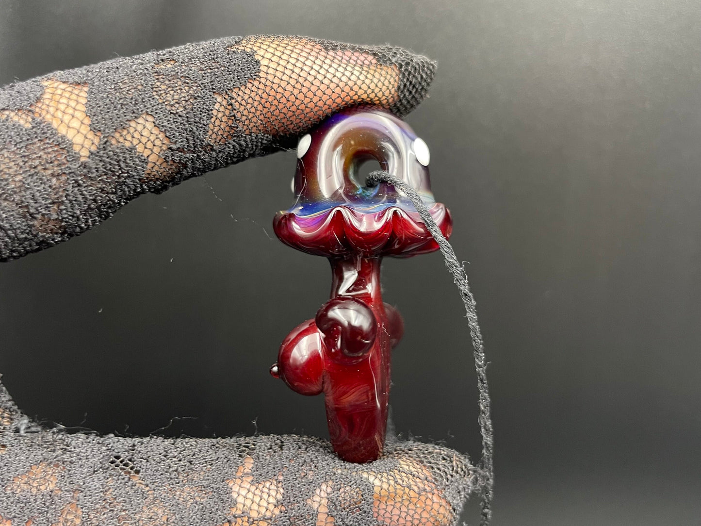 Shroom Head Torso Pendant/ Tiddy Pendant / Glass Mushroom Pendant / Glass Mushroom Boobie Pendant