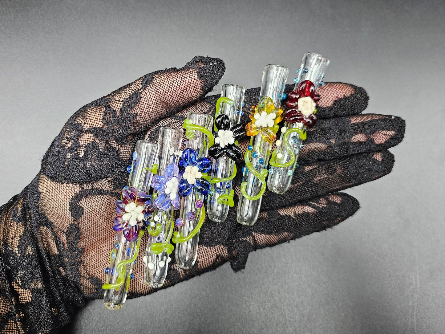 Blooming Flower Finger Saver / Blooming Flower Cigarette tip / tobacco use only / Hand made / Kawaii finger saver / USA Glass