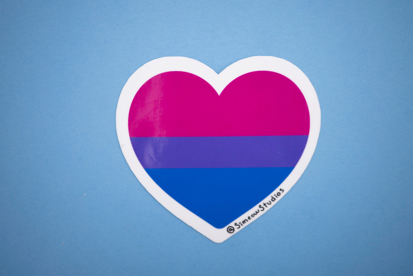 Bisexual Flag Heart Sticker/ Bisexual Pride Weatherproof Die-Cut Sticker/ Bisexual Flag Heart Die-Cut Sticker/ Bi Pride Sticker