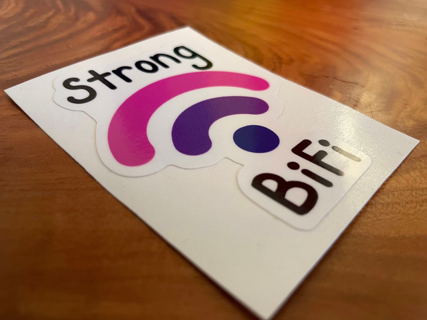 Bisexual Pride Sticker/ Strong BiFi Weatherproof Die-Cut Sticker/ BiFi Die-Cut Sticker/ Bisexual Pride Flag Sticker/ BiFi Sticker