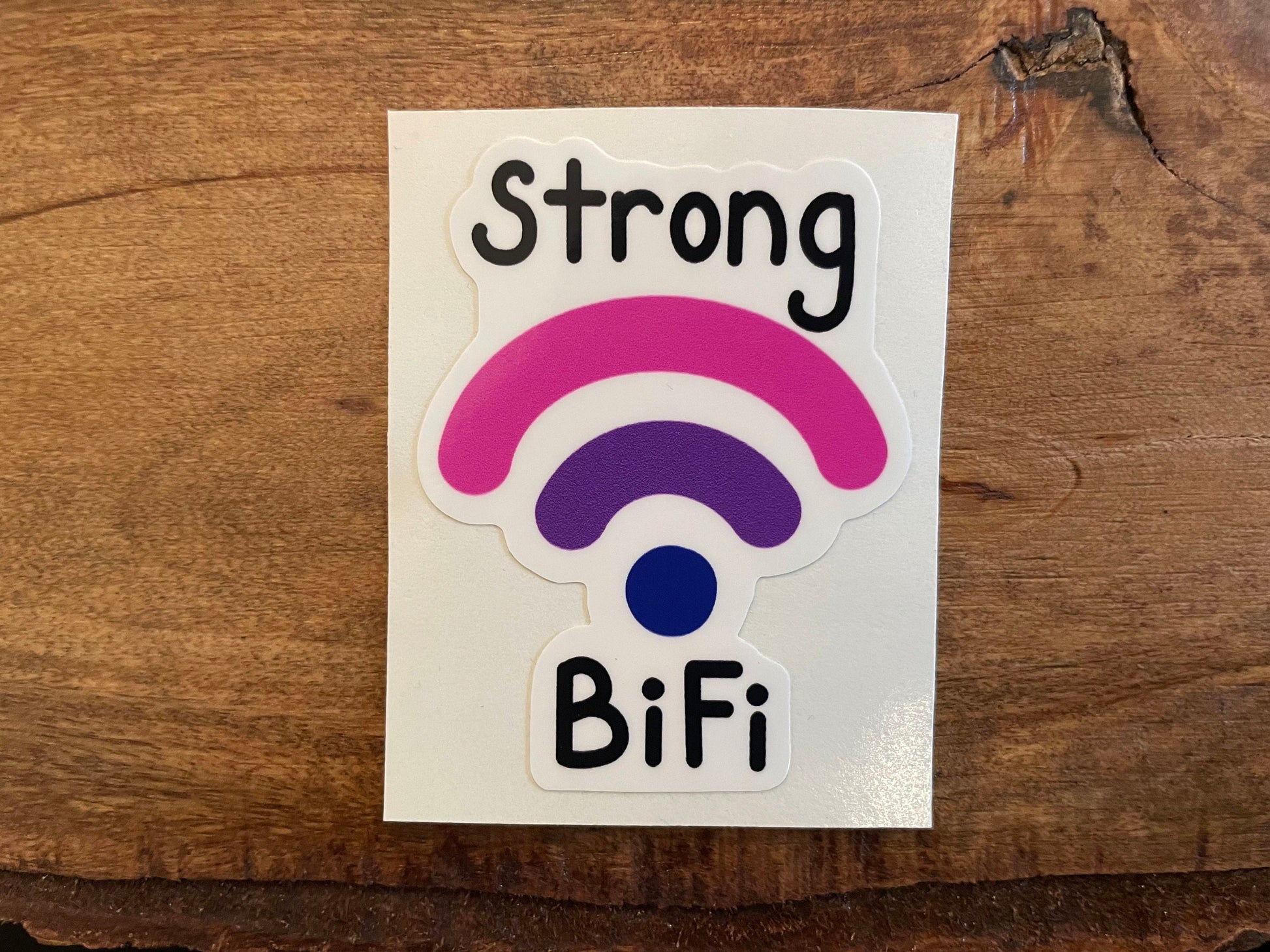 Bisexual Pride Sticker/ Strong BiFi Weatherproof Die-Cut Sticker/ BiFi Die-Cut Sticker/ Bisexual Pride Flag Sticker/ BiFi Sticker