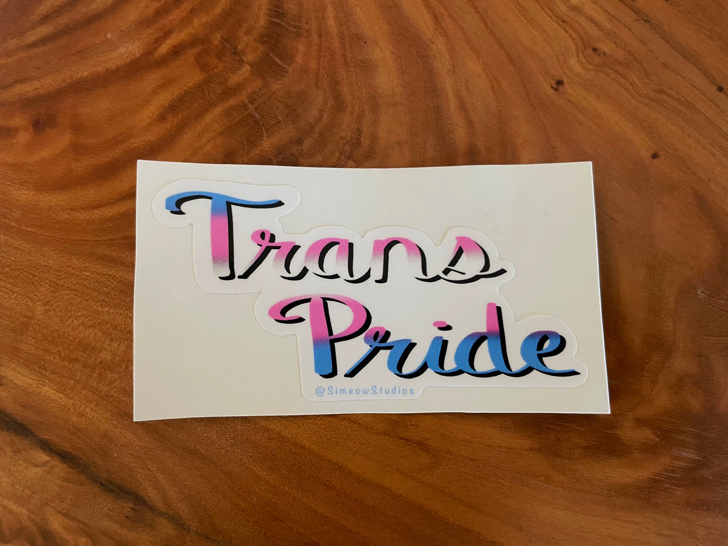 Trans Pride Weatherproof Die-Cut Sticker/ Transgender Flag Weatherproof Die-Cut Sticker/ Trans Pride Calligraphy Sticker