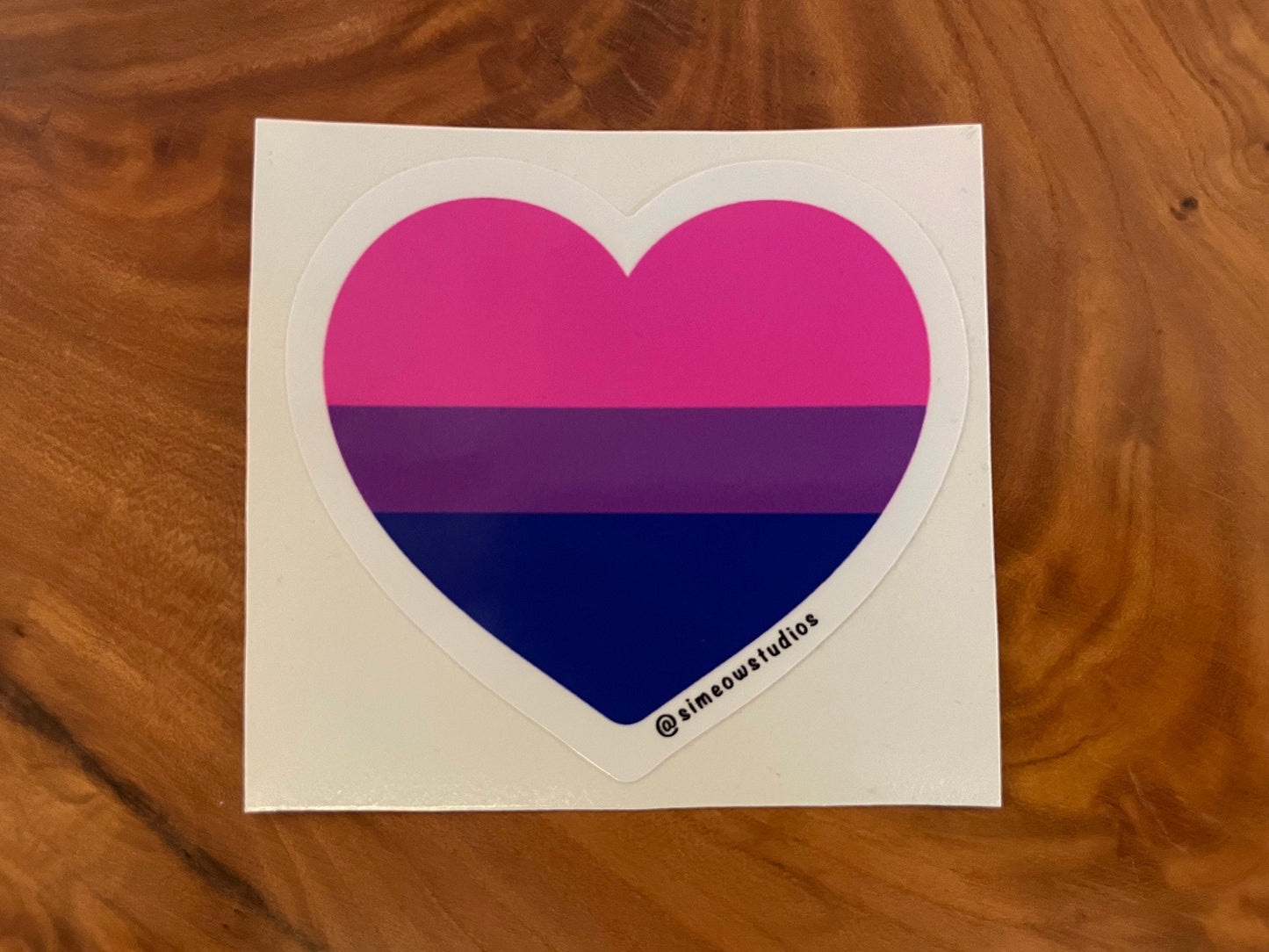 Bisexual Flag Heart Sticker/ Bisexual Pride Weatherproof Die-Cut Sticker/ Bisexual Flag Heart Die-Cut Sticker/ Bi Pride Sticker