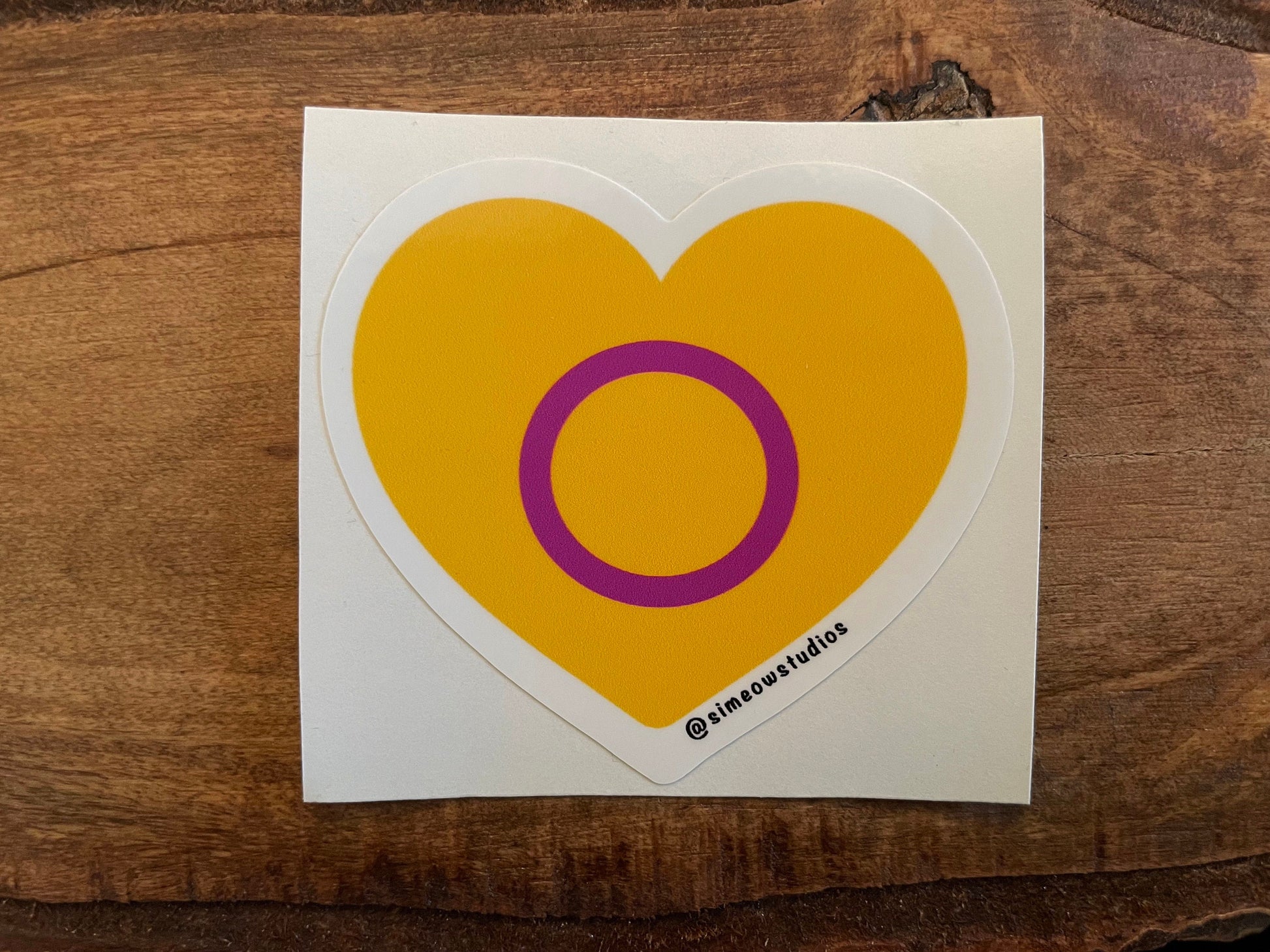 Intersex Flag Heart Sticker/ Intersex Pride Weatherproof Die-Cut Sticker/ Intersex Flag Heart Die-Cut Sticker/ Intersex Pride Sticker