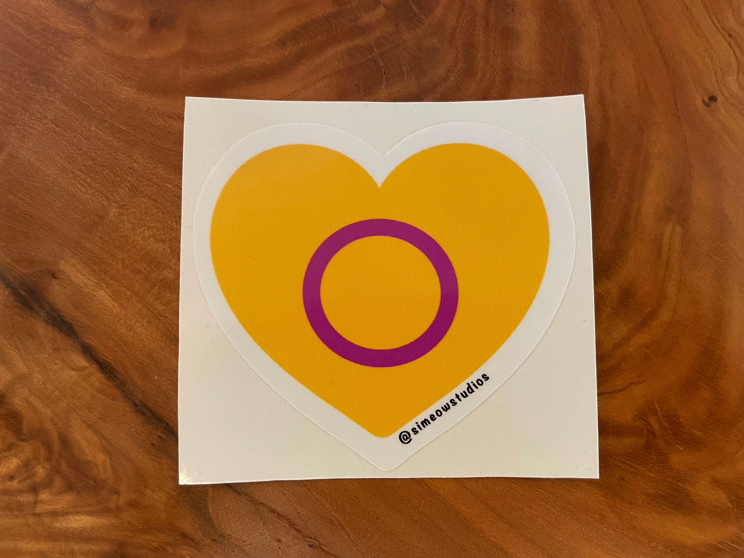 Intersex Flag Heart Sticker/ Intersex Pride Weatherproof Die-Cut Sticker/ Intersex Flag Heart Die-Cut Sticker/ Intersex Pride Sticker