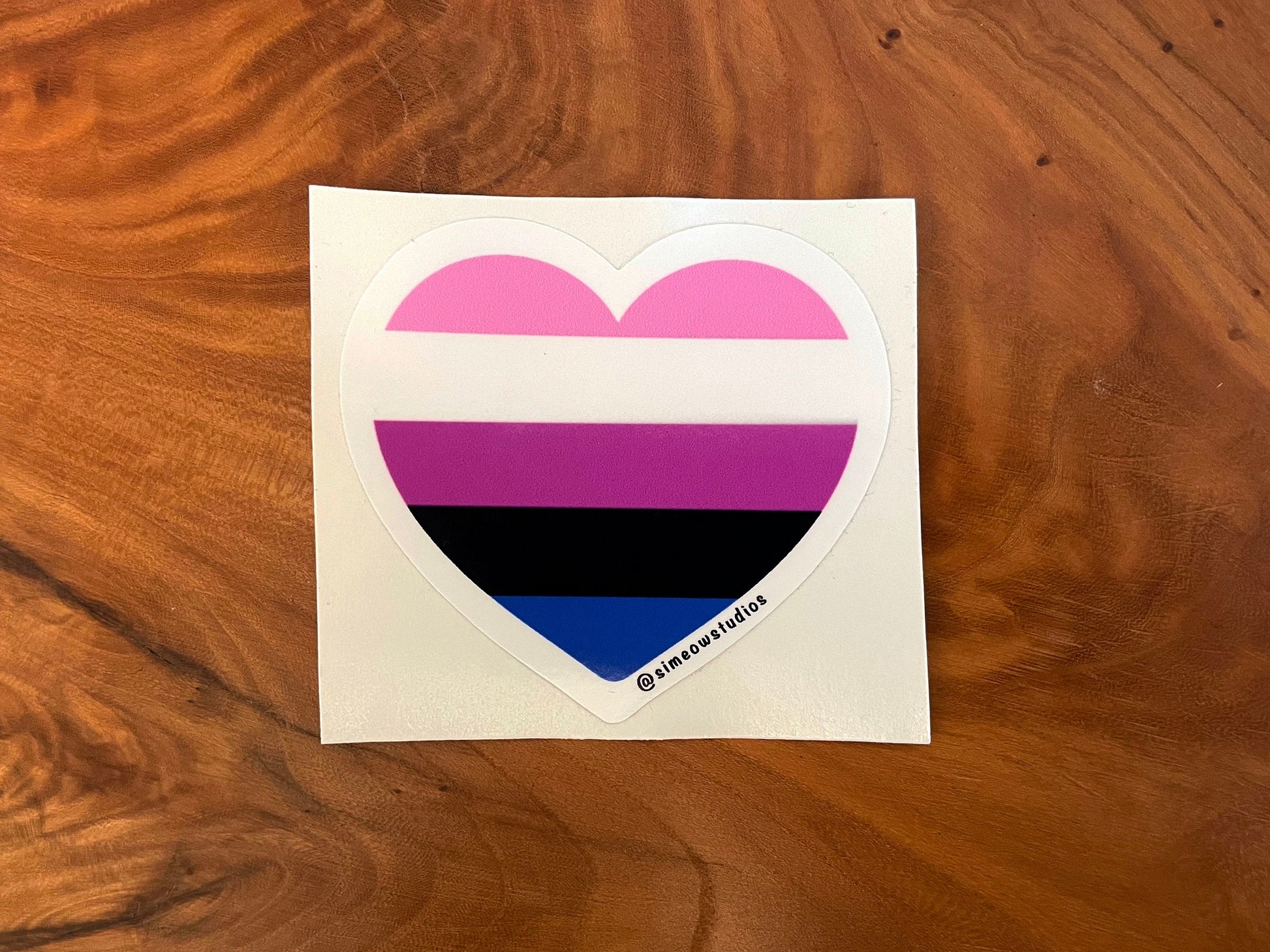 Genderfluid Pride Heart Sticker/ Genderfuild Flag Weatherproof Die-Cut Sticker/ Genderfuild Flag Heart Die-Cut Sticker