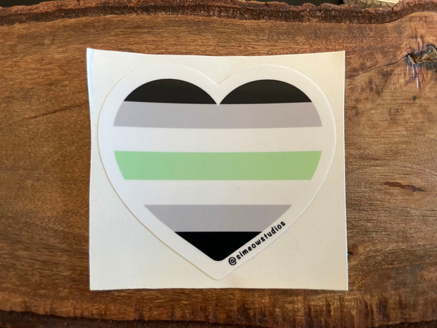 Agender Pride Heart Sticker/ Agender Flag Weatherproof Die-Cut Sticker/ Agender Flag Heart Die-Cut Sticker