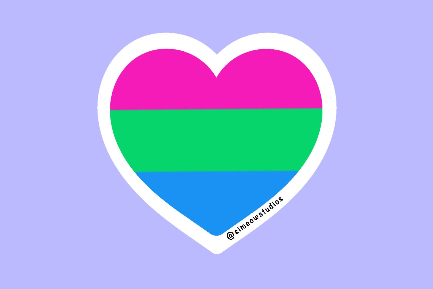 Polysexual Pride Flag Heart Die Cut Sticker/ Polysexual Flag Weatherproof Sticker/ Polysexual Flag Heart Die-Cut Sticker/ Polysexual Sticker