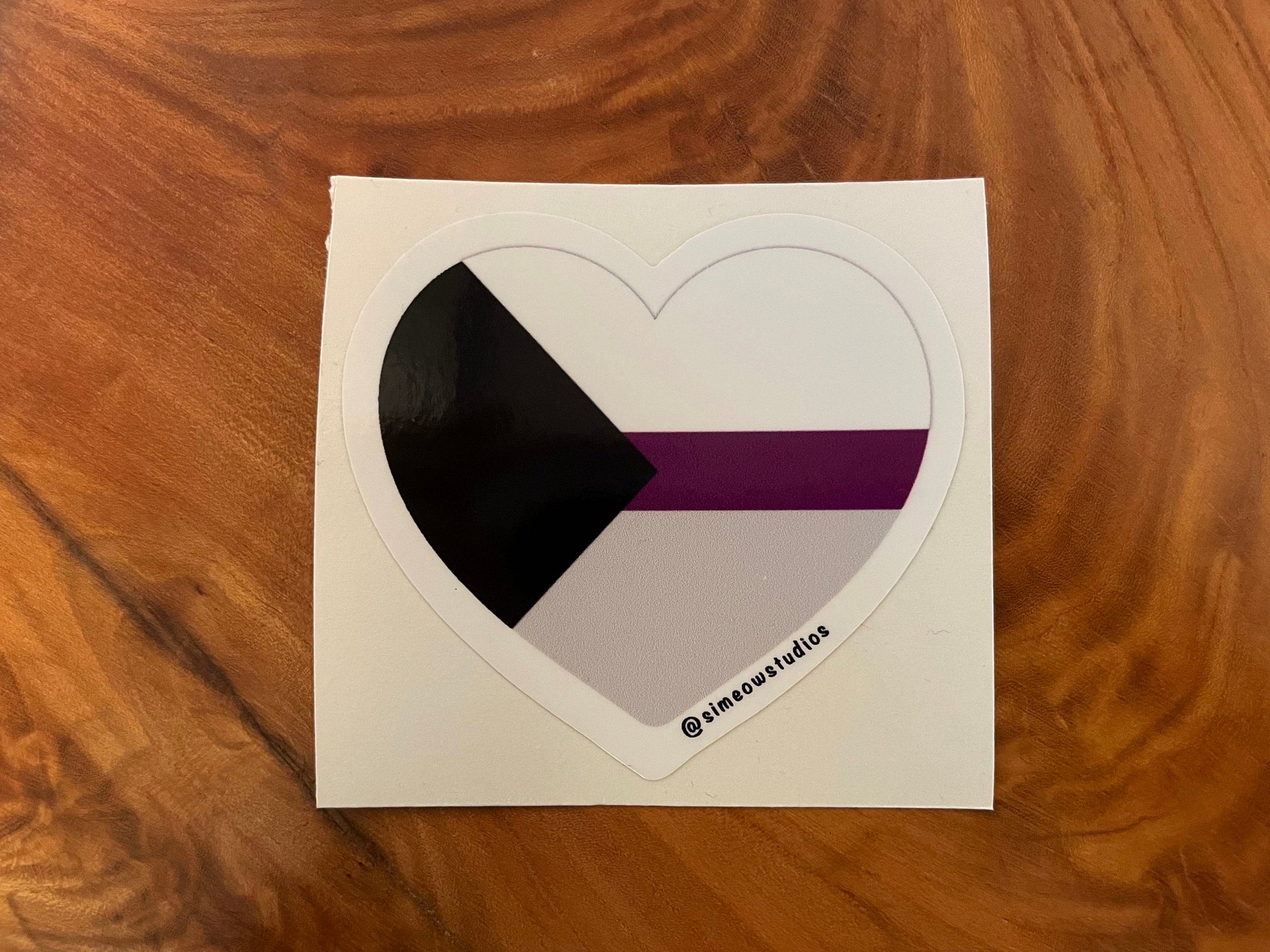 Demisexual Pride Flag Heart Die Cut Sticker/ Demisexual Flag Weatherproof Sticker/ Demisexual Flag Heart Die-Cut Sticker/ Demisexual Sticker