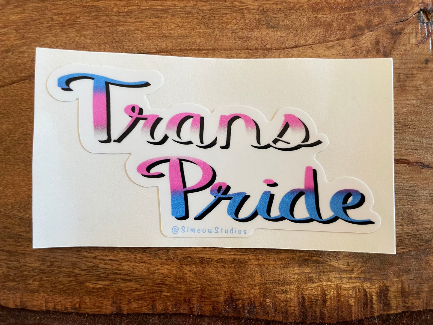 Trans Pride Weatherproof Die-Cut Sticker/ Transgender Flag Weatherproof Die-Cut Sticker/ Trans Pride Calligraphy Sticker