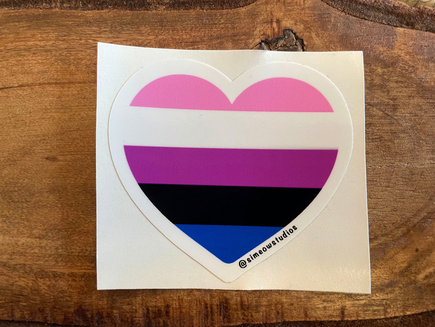 Genderfluid Pride Heart Sticker/ Genderfuild Flag Weatherproof Die-Cut Sticker/ Genderfuild Flag Heart Die-Cut Sticker