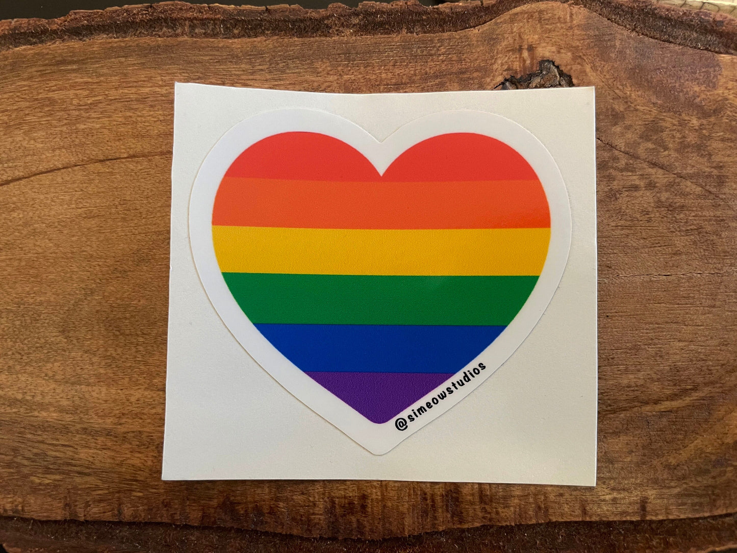 LGBTQ+ Flag Heart Sticker/ Pride Weatherproof Die-Cut Sticker/ Pride Flag Heart Die-Cut Sticker/ LGBTQ+ Pride Sticker/ Rainbow Heart Sticker