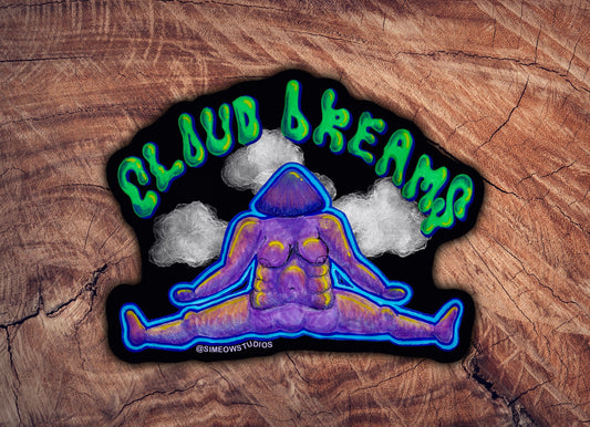 Cloud Dreams Mushroom Sticker / Mushroom Trip Sticker/ Mushroom Art Sticker/ Mushroom Cloud Dreams Sticker/ Shroom Sticker / Shroom Art
