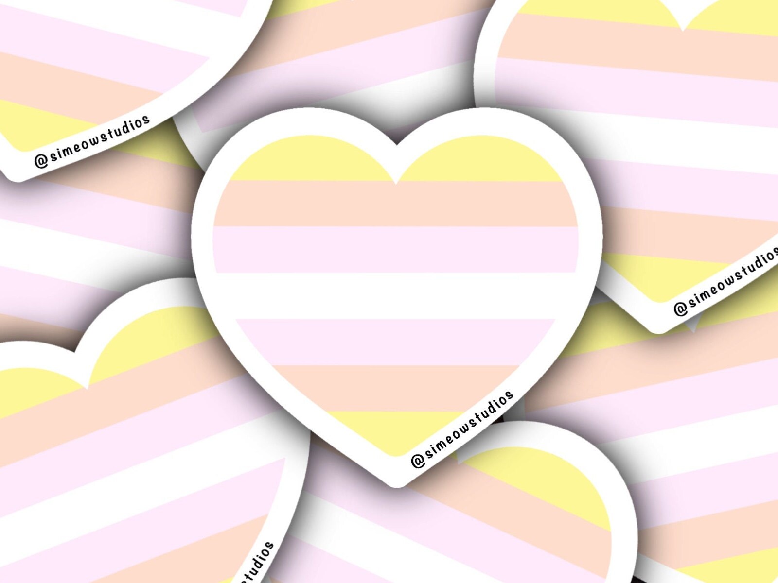 Pangender Pride Heart Sticker/ Pangender Flag Waterproof Die-Cut Sticker/ Pangender Flag Heart Die-Cut Sticker / Pangender gear