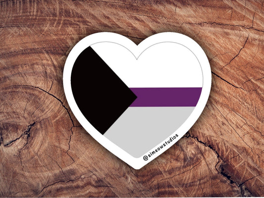 Demisexual Pride Flag Heart Die Cut Sticker/ Demisexual Flag Weatherproof Sticker/ Demisexual Flag Heart Die-Cut Sticker/ Demisexual Sticker