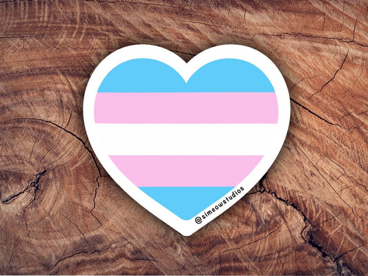 Transgender Flag Heart Sticker/ Trans Pride Weatherproof Die-Cut Sticker/ Transgender Flag Heart Die-Cut Sticker/ Trans Pride Sticker