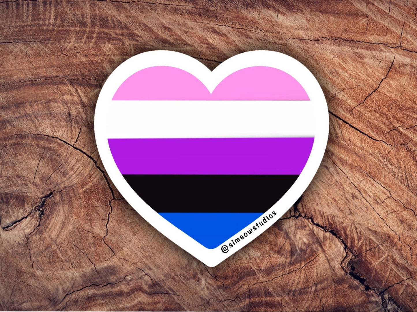 Genderfluid Pride Heart Sticker/ Genderfuild Flag Weatherproof Die-Cut Sticker/ Genderfuild Flag Heart Die-Cut Sticker