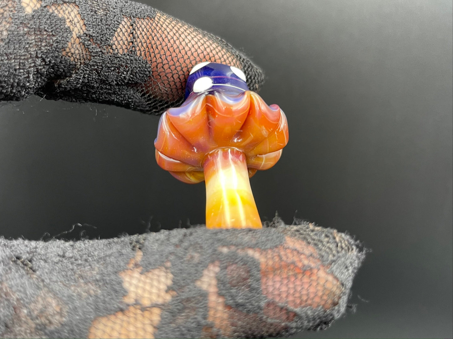 Purple Mushroom Pendant/ Shroom pendant / Hand Sculpted Glass Mushroom Necklace / Purple Glass Shroom Pendant