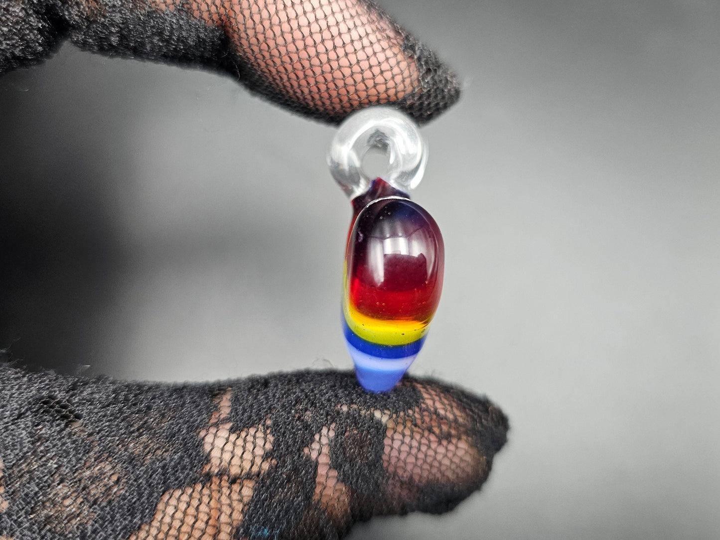 Rainbow Glass Heart Pendant / Rainbow Heart Necklace / Hand Made Glass / Pride pendant / Pride Heart necklace