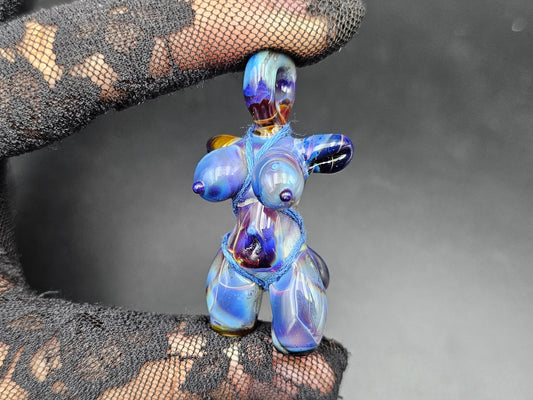 Glass Babe Pendant / Purple Babe / Hand Blown Glass Babe Pendant / Shibari Pendant / Sexy Pendant / Elegant Glass Pendant / NSFW