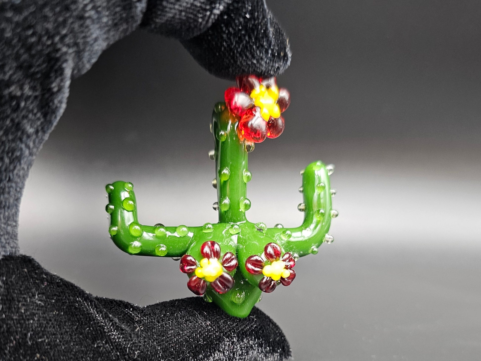 Blooming Saguaro Babe Pendant/ Desert Tiddy Pendant / Glass Saguaro Babe Pendant / Glass Saguaro Boobie Pendant / Cactus Babe