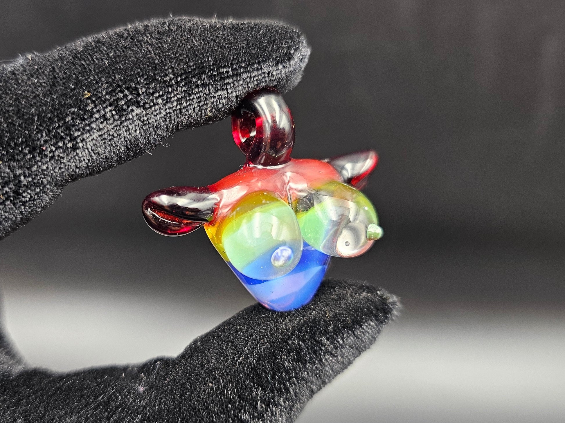 Rainbow Torso Pendant/ Gay Tiddy Pendant / Glass Rainbow Pendant / Glass Rainbow Boobie Pendant / Pride pendant / LGBTQ+ Gear