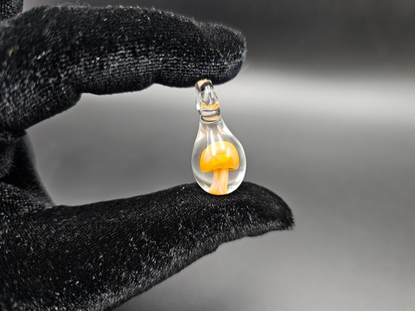 Glass Mushroom Pendant / Glass Mushroom Necklace / Affordable Inexpensive Gift / Cute Jewelry / Tiny Mushroom charm / Car Charm