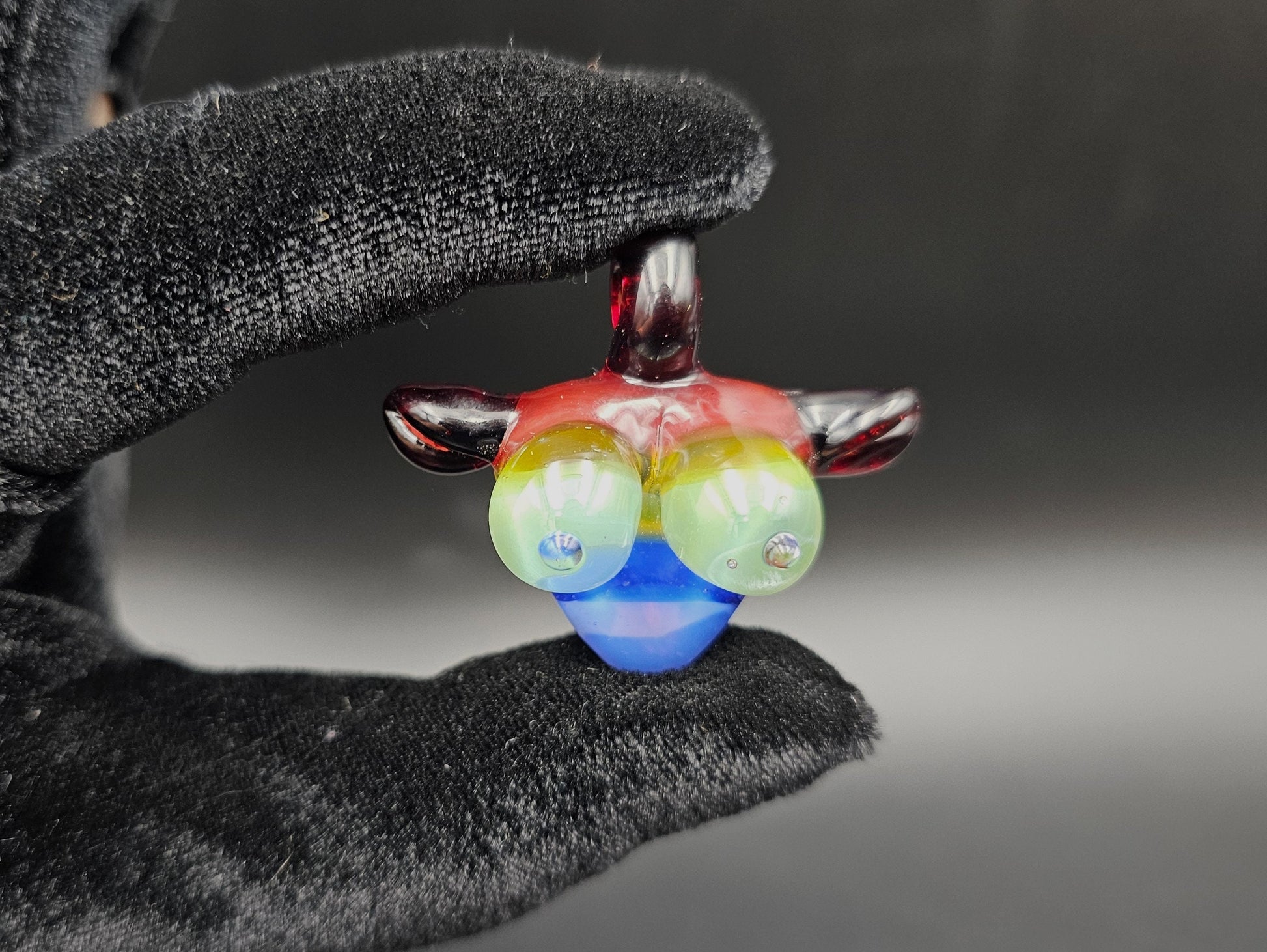 Rainbow Torso Pendant/ Gay Tiddy Pendant / Glass Rainbow Pendant / Glass Rainbow Boobie Pendant / Pride pendant / LGBTQ+ Gear